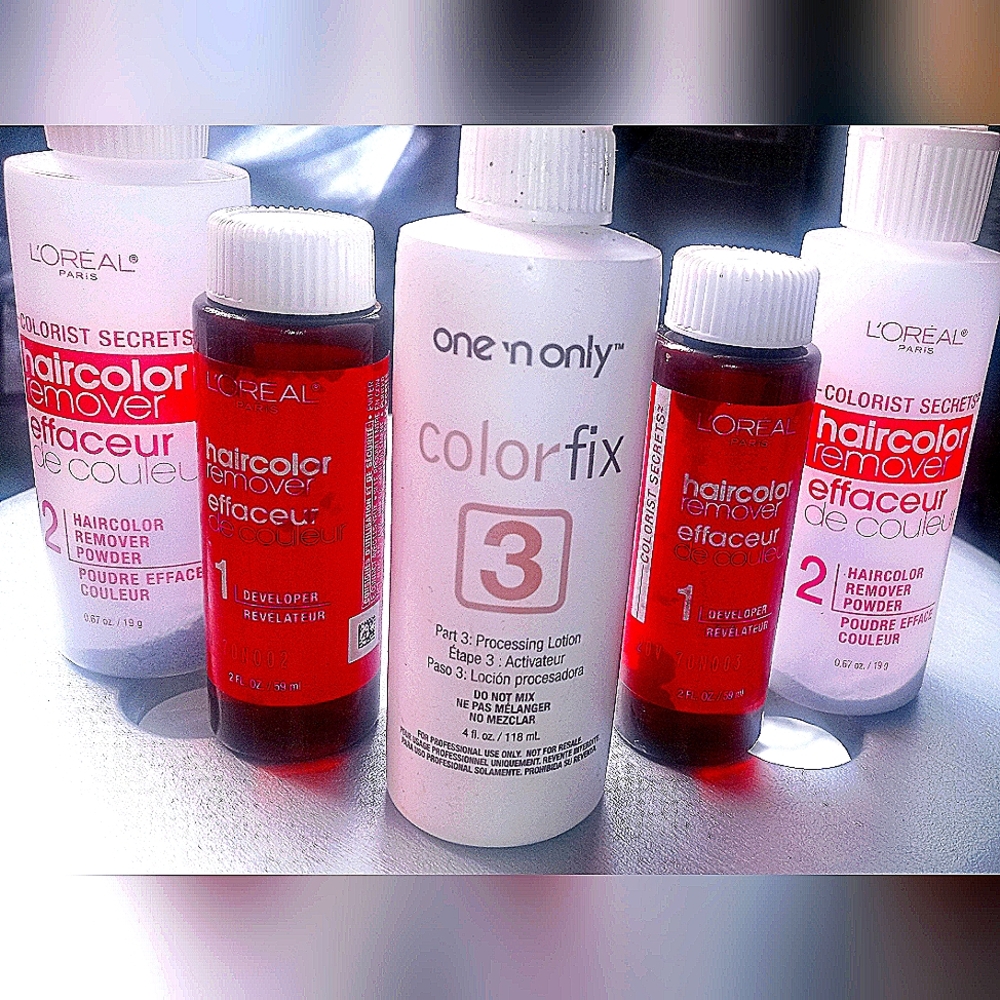 Hair Color Remover (Powder, Developer)/ Color Fix (Lotion) Bundle